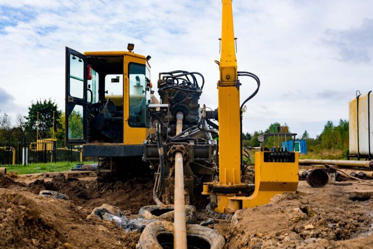 Horizontal directional drilling technology closeup. Drilling mac